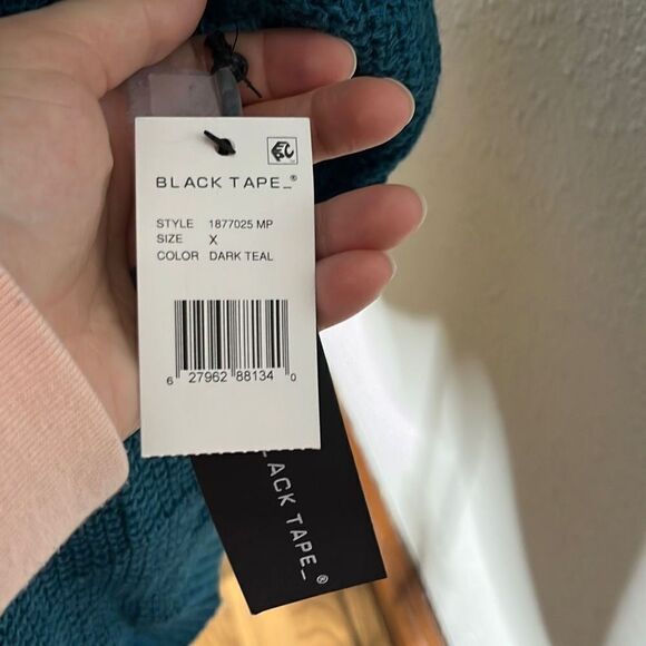 Black Tape Womens Knitted Sweater Drop Shoulder Dark Teal Size X NWT - Picture 10 of 12